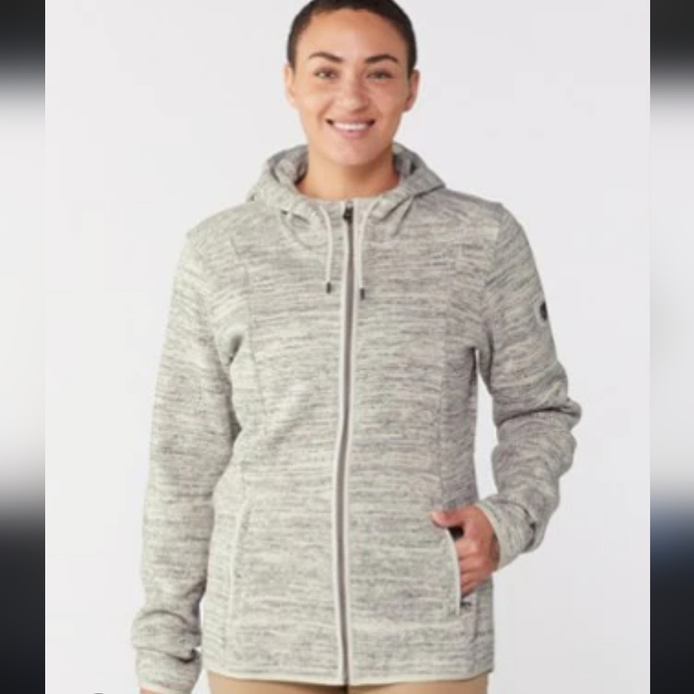 Kuhl Asendyr Women's Fleece Full Zip Hoodie Size S Grey & Cream